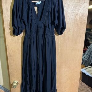 In Bloom Elegant Black Long Sleeve Dress